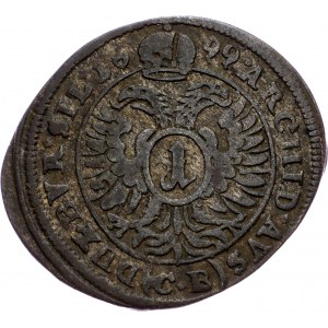 Leopold I., 1 Kreuzer 1699, CB, Brieg