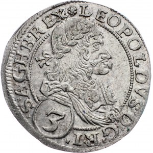 Leopold I., 3 Kreuzer 1673, Vienna