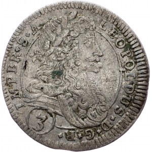 Leopold I., 3 Kreuzer 1696, Kuttenberg