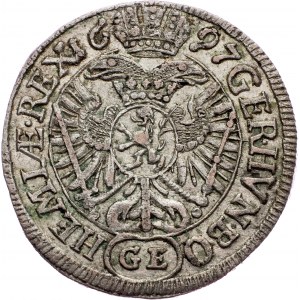 Leopold I., 3 Kreuzer 1697, GE, Prague