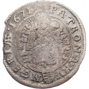 Leopold I., 6 Kreuzer 1671, KB, Kremnitz