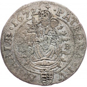 Leopold I., 6 Kreuzer 1672, KB, Kremnitz