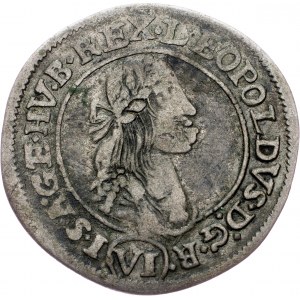 Leopold I., 6 Kreuzer 1672, KB, Kremnitz