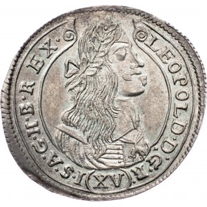 Leopold I., 15 Kreuzer 1676, KB, Kremnitz