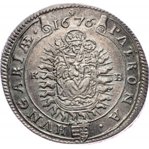 Leopold I., 15 Kreuzer 1676, KB, Kremnitz