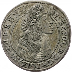 Leopold I., 15 Kreuzer 1676, KB, Kremnitz