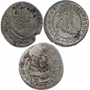 Leopold I., Lot of 3pcs