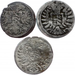 Leopold I., Lot of 3pcs