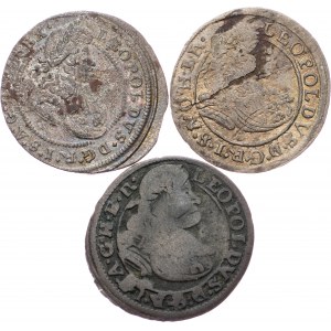 Leopold I., lot of 3pcs