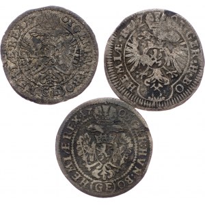 Leopold I., lot of 3pcs