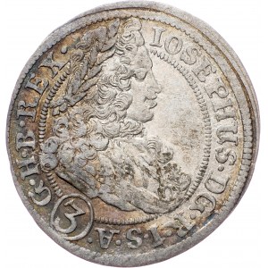 Joseph I., 3 Kreuzer 1707, FN, Breslau