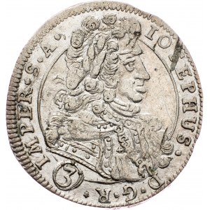 Joseph I., 3 Kreuzer 1707, BW, Kuttenberg