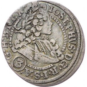 Joseph I., 3 Kreuzer 1711, FN, Breslau