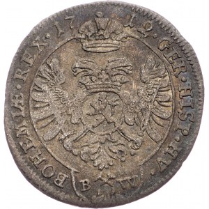 Charles VI., 3 Kreuzer 1712, BW, Kuttenberg