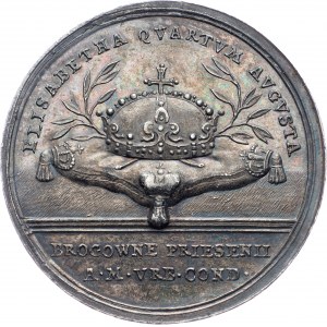 Charles VI., Medal 1723, Elisabeth Christine - Coronation of the bohemian queen in Prague