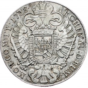 Charles VI., 1 Thaler 1738, KB, Kremnitz