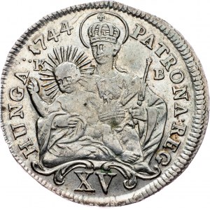 Maria Theresia, 15 Kreuzer 1744, KB, Kremnitz