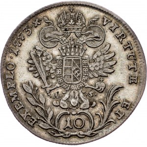 Joseph II., 10 Kreuzer 1773, F, Hall