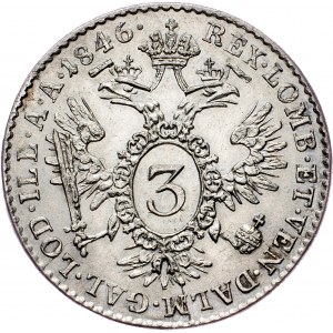 Ferdinand V., 3 Kreuzer 1846, A, Vienna