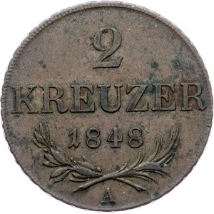 Revolution period, 2 Kreuzer 1848, A, Vienna