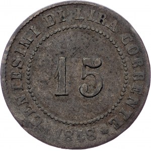 Revolutionszeit, 15 Centesimi 1848, Z.V.