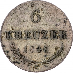 Revolution period, 6 Kreuzer 1849, C, Prague