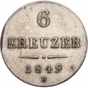 Franz Joseph I., 6 Kreuzer 1849, B, Kremnitz