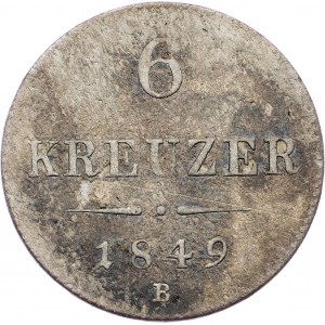 Franz Joseph I., 6 Kreuzer 1849, B, Kremnitz