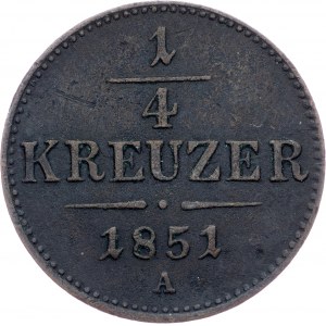 Franz Joseph I., 1/4 Kreuzer 1851, A, Vienna