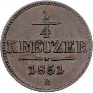Franz Joseph I., 1/4 Kreuzer 1851, B, Kremnitz