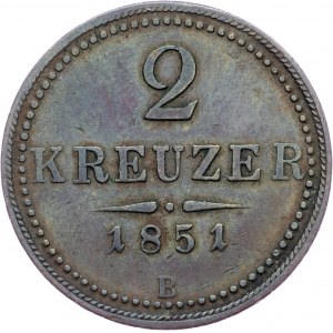 Franz Joseph I., 2 Kreuzer 1851, B, Kremnitz