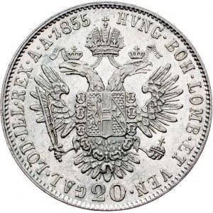 Franz Joseph I., 20 Kreuzer 1855, B, Kremnitz