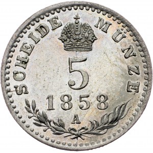 Franz Joseph I., 5 Kreuzer 1858, A, Vienna