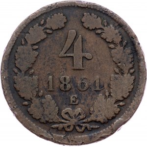 Franz Joseph I., 4 Kreuzer 1861, E, Karlsburg