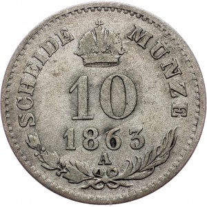 Franz Joseph I., 10 Kreuzer 1863, A, Vienna