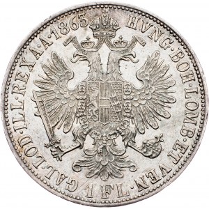 Franz Joseph I., 1 Gulden 1863, B, Kremnitz