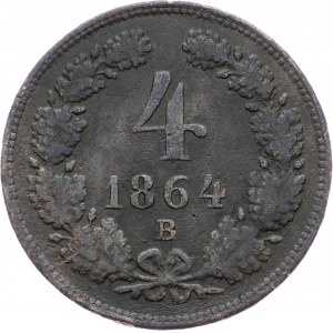 Franz Joseph I., 4 Kreuzer 1864, B, Kremnitz