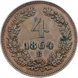 Franz Joseph I., 4 Kreuzer 1864, B, Kremnitz