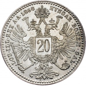 Franz Joseph I., 20 Kreuzer 1868, Vienna