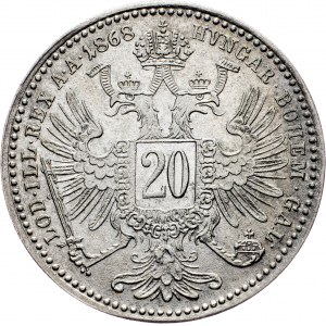 Franz Joseph I., 20 Kreuzer 1868, Vienna