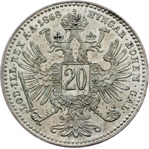 Franz Joseph I., 20 Kreuzer 1868, Vienna