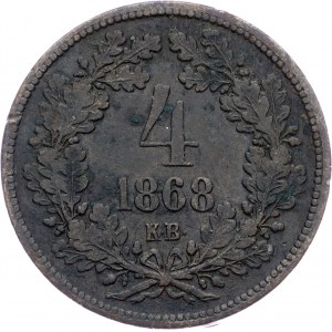 Franz Joseph I., 4 Kreuzer 1868, KB, Kremnitz