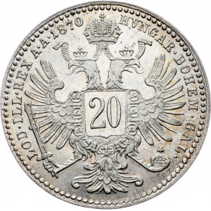 Franz Joseph I., 20 Kreuzer 1870, Vienna