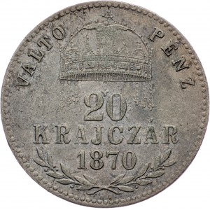 Franz Joseph I., 20 Krajczár 1870, KB, Kremnitz