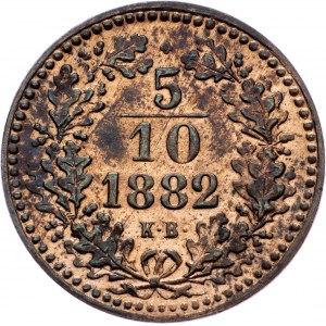 Franz Joseph I., 5/10 Kreuzer 1882, KB, Kremnitz