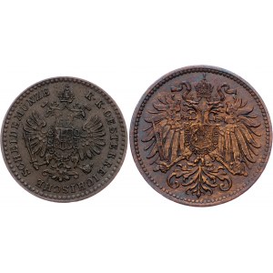 Franz Joseph I., 5/10 Kreuzer, 2 Heller 1885, 1914, Vienna