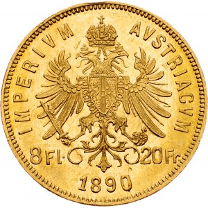 Franz Joseph I., 8 Gulden 1890, Vienna