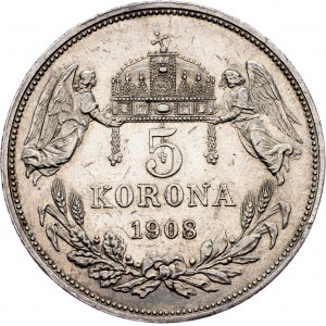 Franz Joseph I., 5 Korona 1908, KB, Kremnitz