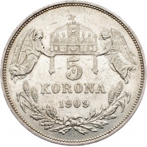 Franz Joseph I., 5 Korona 1909, KB, Kremnitz