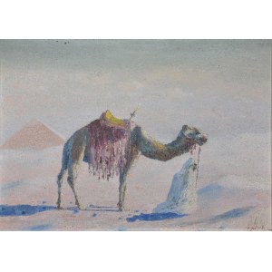 Ludwik JABŁOŃSKI (1896-po 1970), Modlitwa Beduina na pustyni